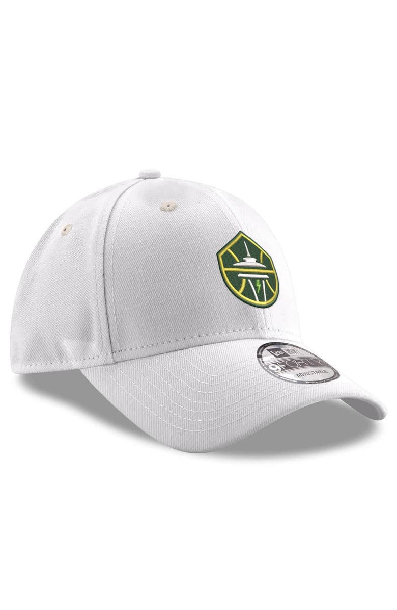 New Era Men's New Era White Seattle Storm Primary Logo 9FORTY Adjustable Hat, Alternate, color, White