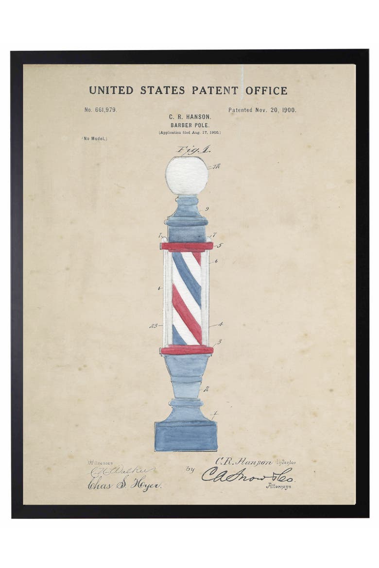 Barber Pole Patent in Black Frame, Main, color, No Color