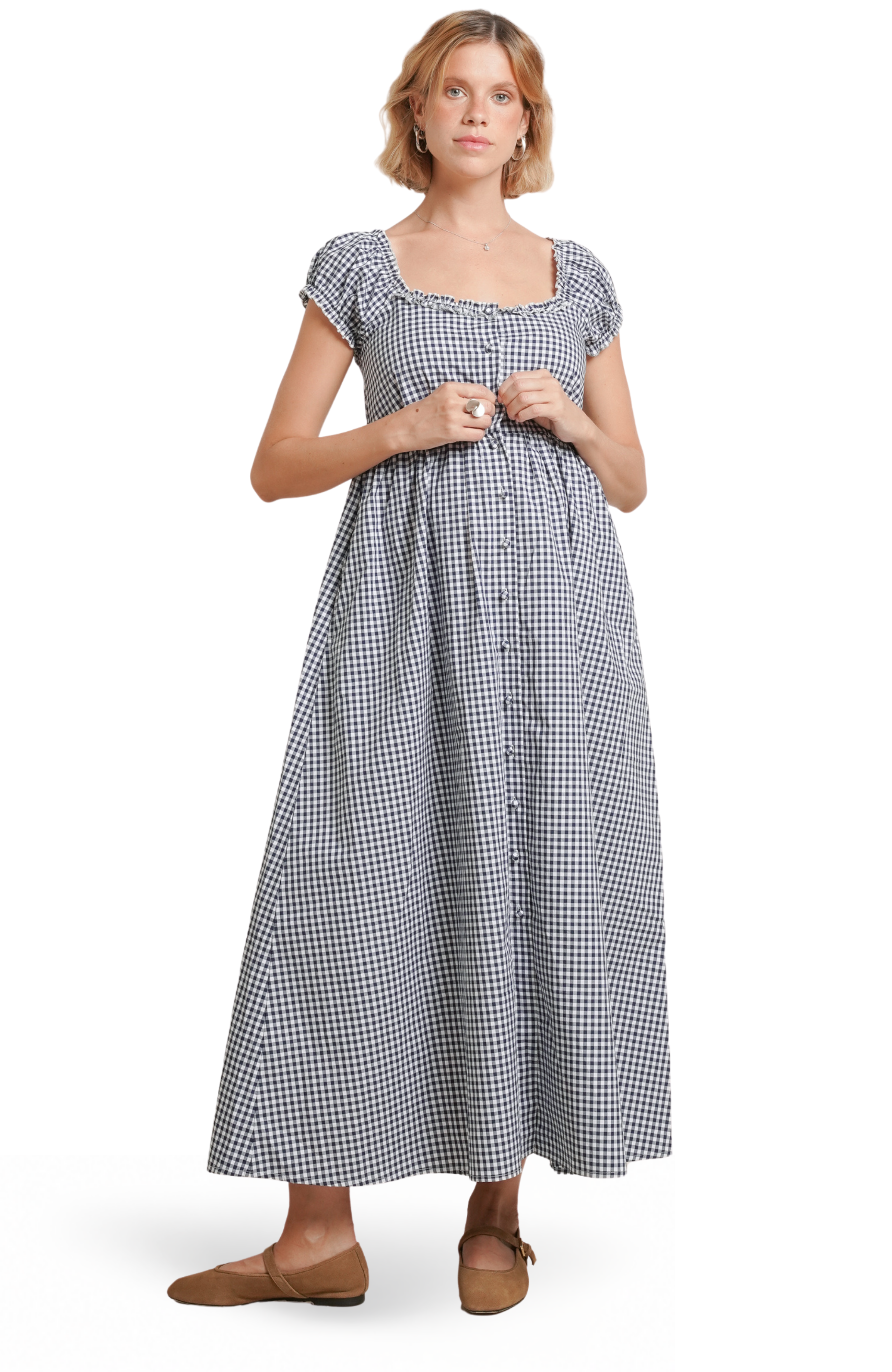 selected White & Navy Gingham