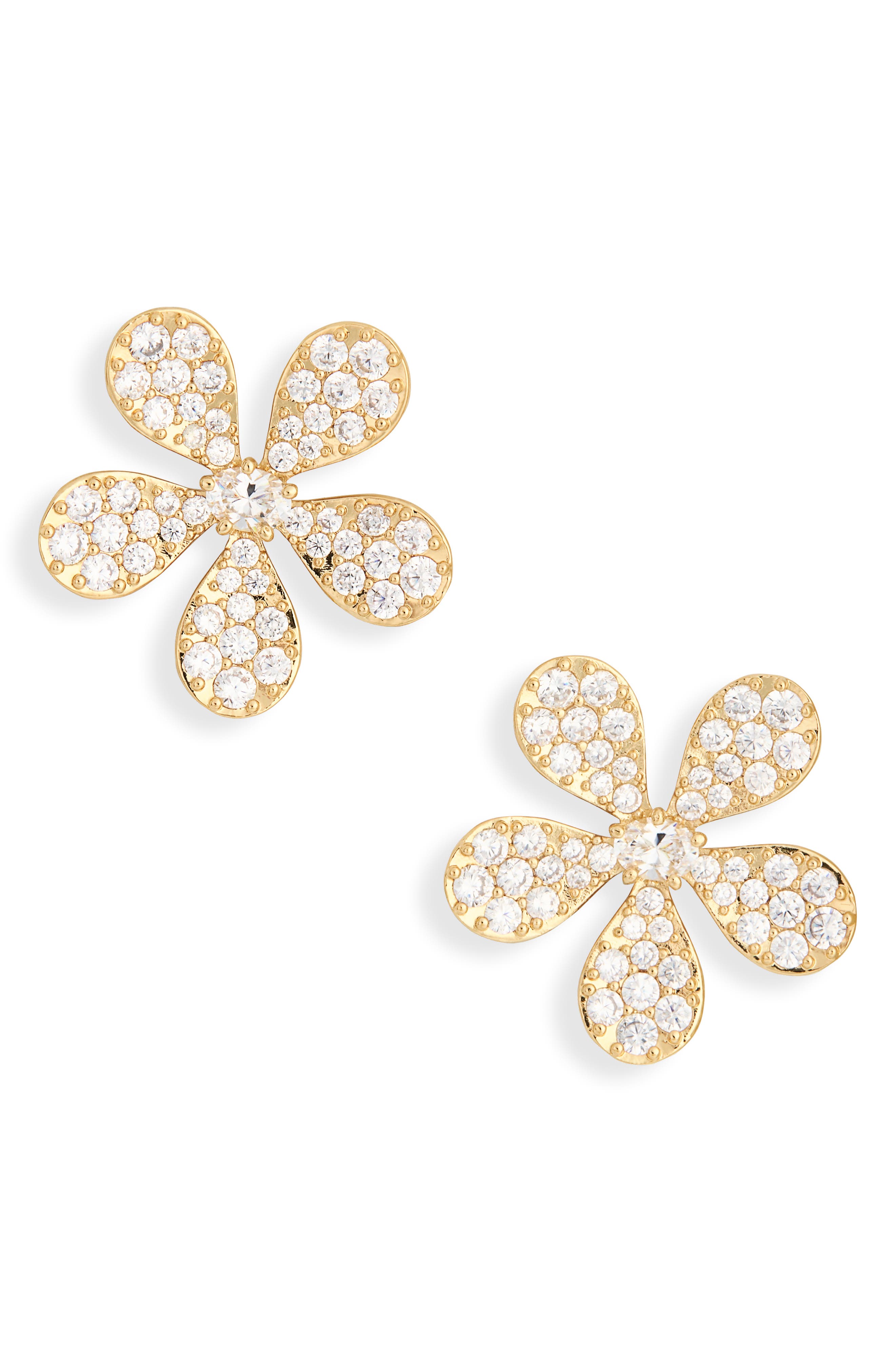 Spring Daisy Large Cubic Zirconia Stud Earrings