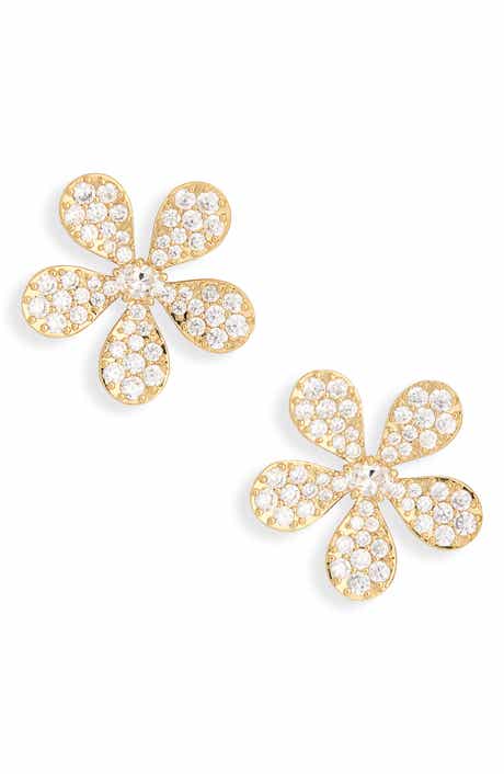 Spring Daisy Large Cubic Zirconia Stud Earrings