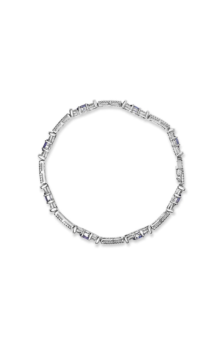 Haus of Brilliance 14K Gold Tanzanite & Diamond Accent Cord Style Link Bracelet, Alternate, color, White