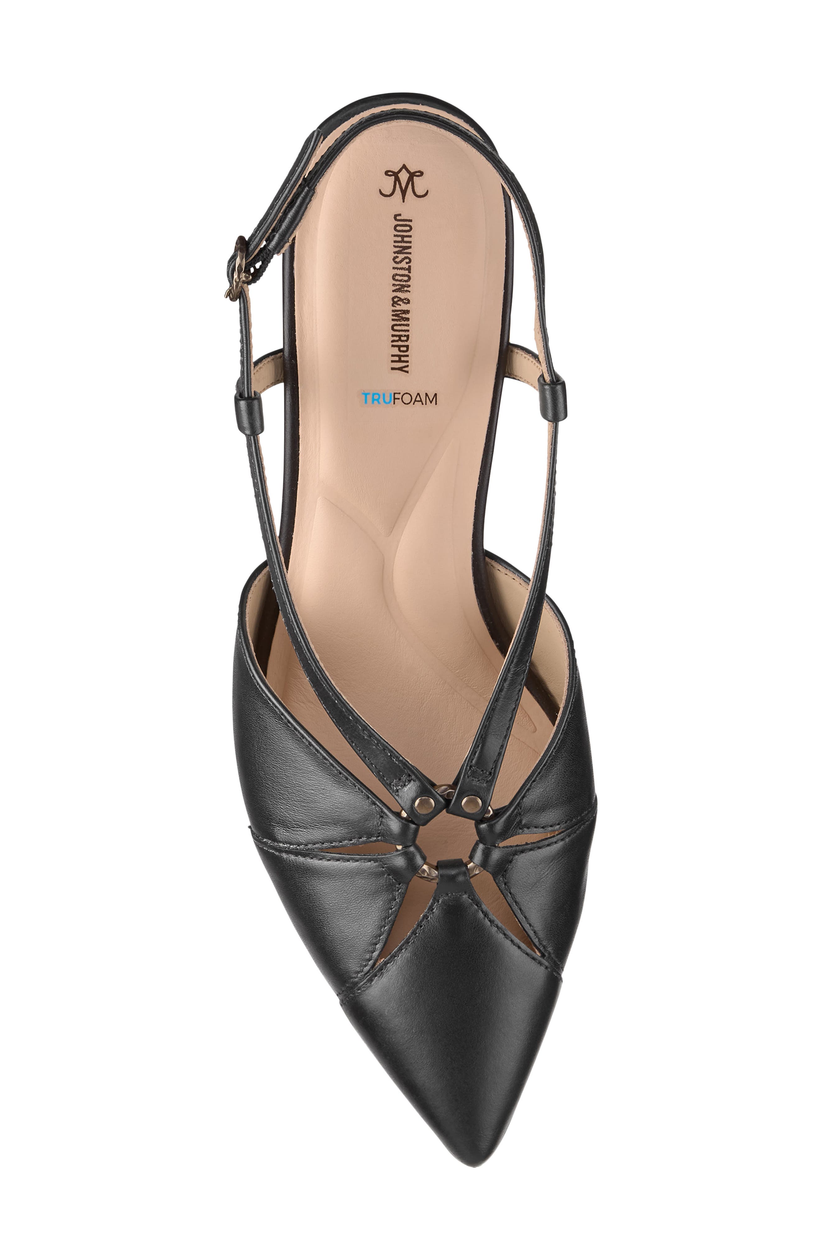 Johnston & Murphy Lindsey Ring Slingback Pump, Alternate, color, Black Glove Leather