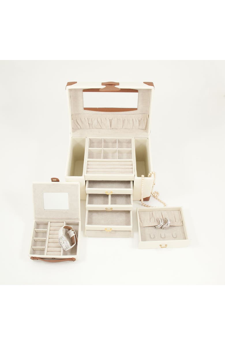 Bey-Berk Leather Jewelry Box, Alternate, color, Ivory