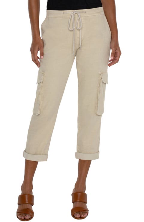 Rascal Drawstring Waist Slouchy Crop Cargo Pants