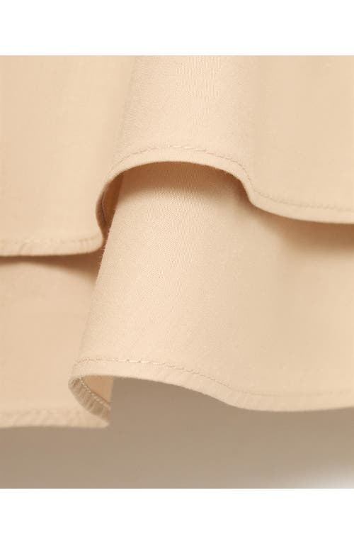 Mango Strapless Top With Ruffles In Neutral