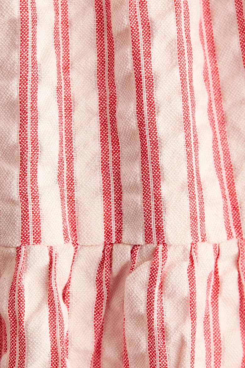 Tiered Seersucker Dress, Alternate, color, Red/striped