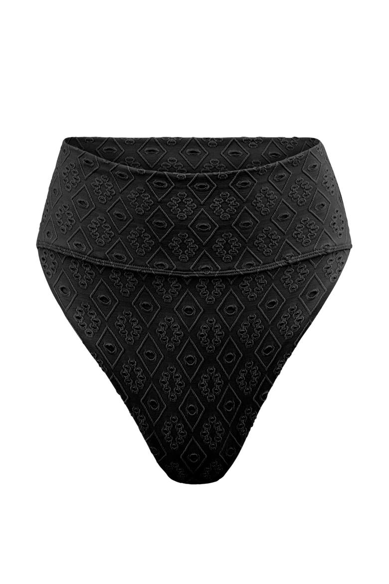Madelaine Swimwear High-waisted Bikini Bottom, Alternate, color, Black