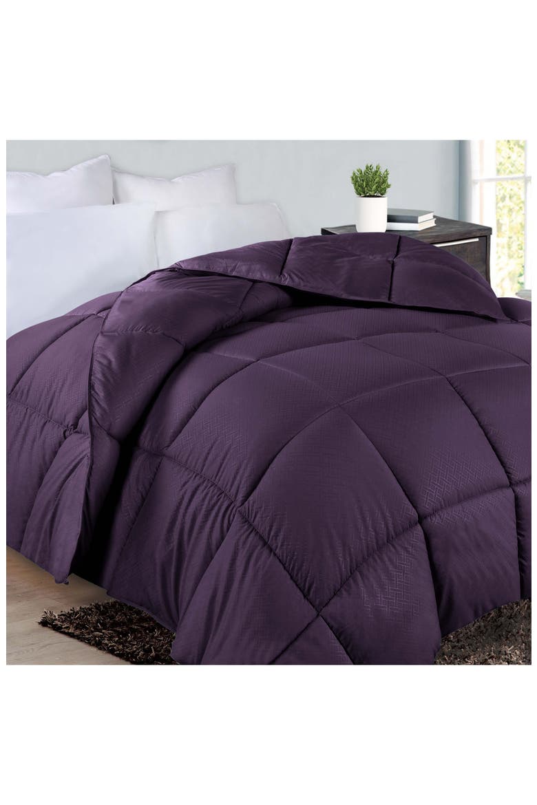 Reversible Down Alternative Comforter, Alternate, color, PLUM