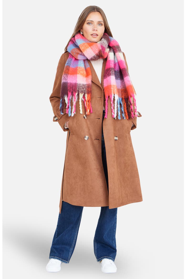 Color Block Super Fluffy Scarf, Alternate, color, Multi
