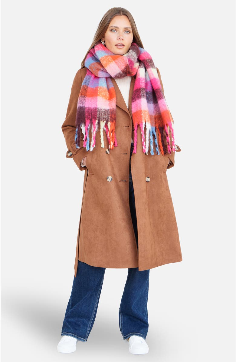 Yumi Color Block Super Fluffy Scarf, Alternate, color, Multi
