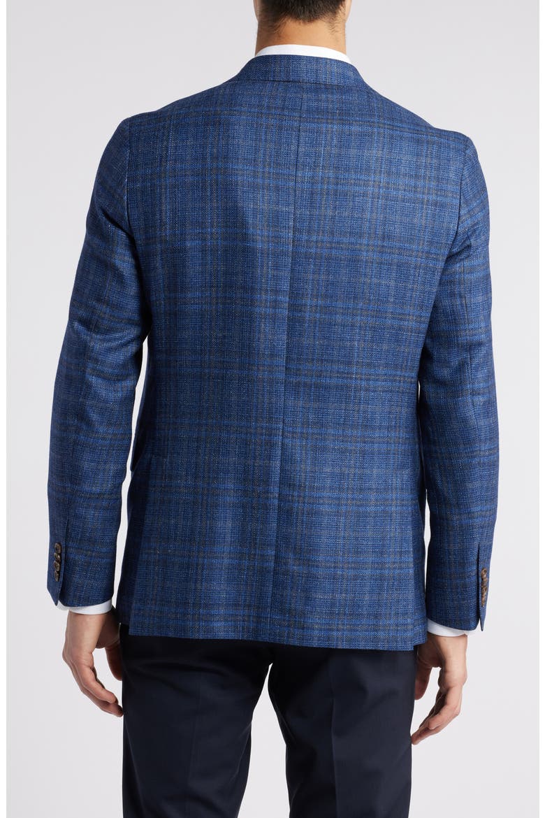 Midland Plaid Wool & Silk Blend Sport Coat, Alternate, color, BLUE