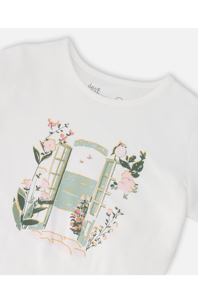 Deux par Deux Organic Cotton Jersey Graphic Short Sleeve T-Shirt, Alternate, color, Off-White