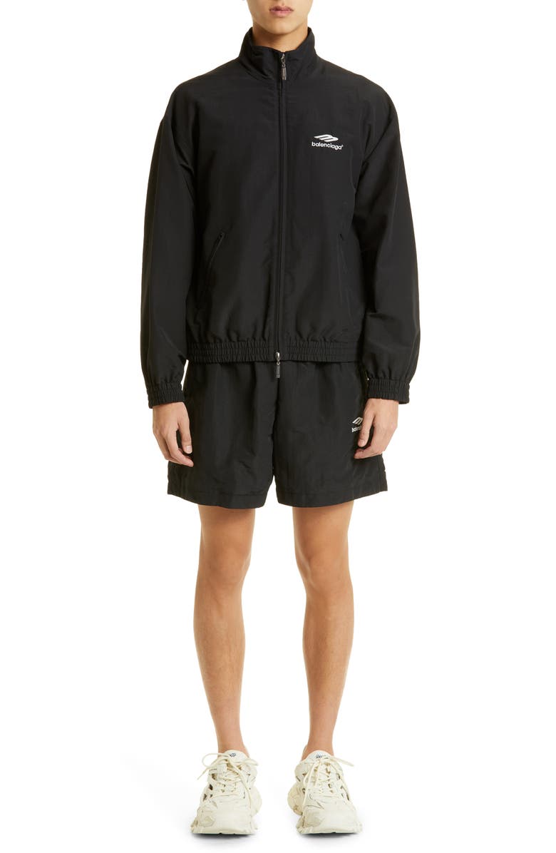 Balenciaga Men's Embroidered 3B Logo Track Jacket, Alternate, color,