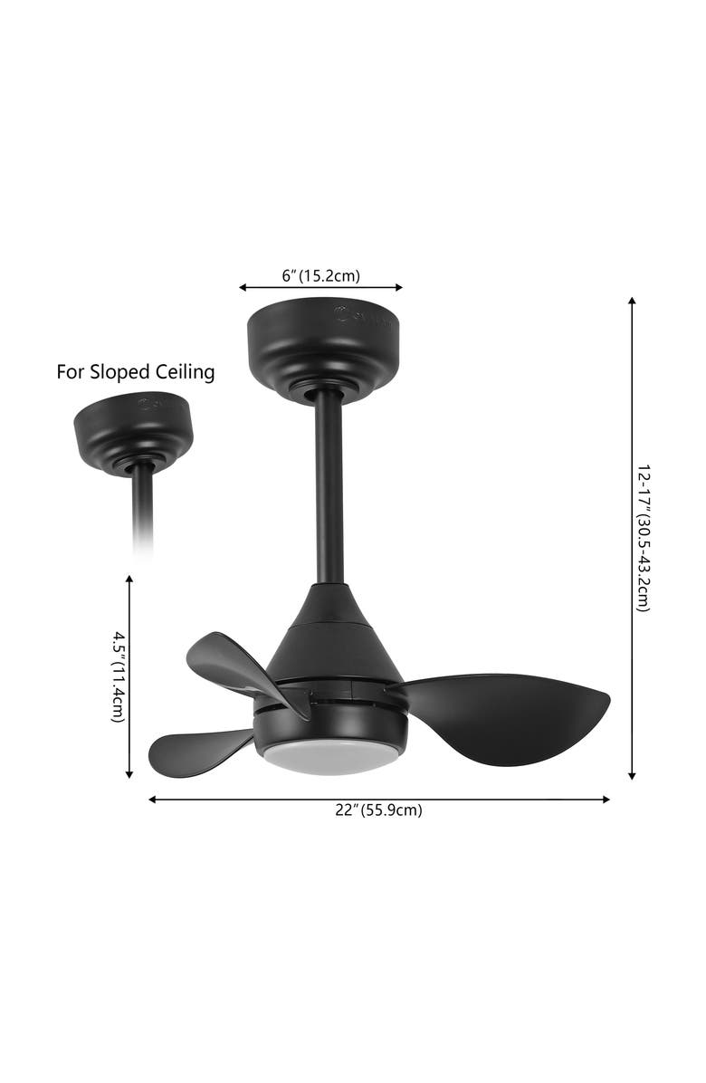 Oval Air Albini 22" Smart LED Ceiling Fan, 6-Speed, Dimmable, App & Remote Control, Alternate, color,