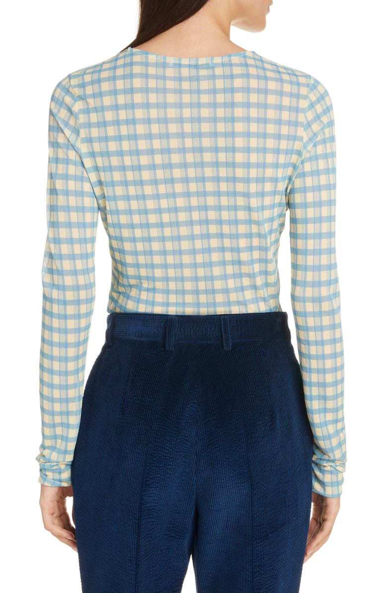 Acne Studios Estah Check Print Long Sleeve T-Shirt, Alternate, color,