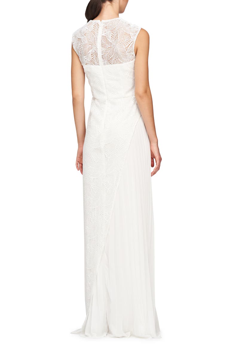 Dianna Lace Pleated Gown, Alternate, color, IVORY