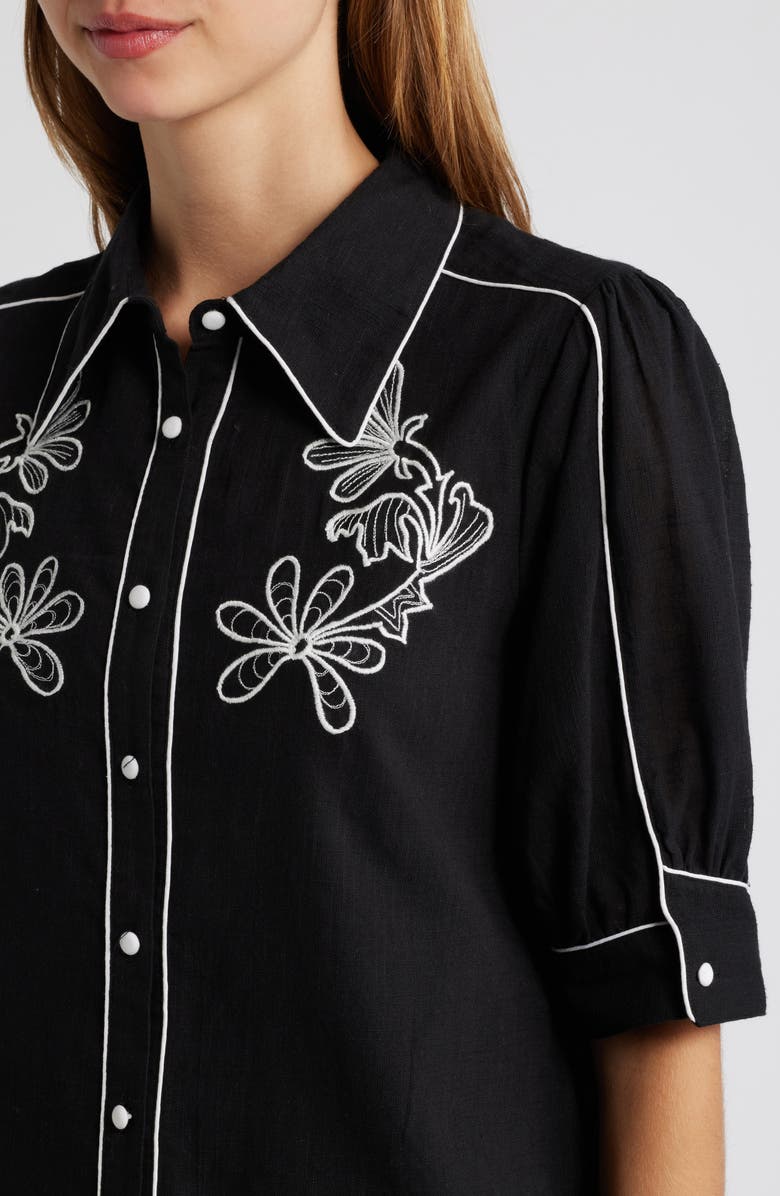 CIEBON Unna Piped Shirt, Alternate, color, Black