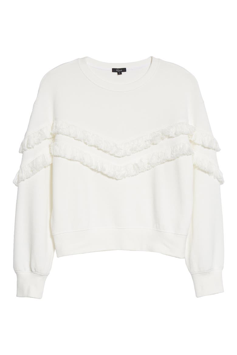 Kinsey Fringe Sweatshirt, Alternate, color, WHITE