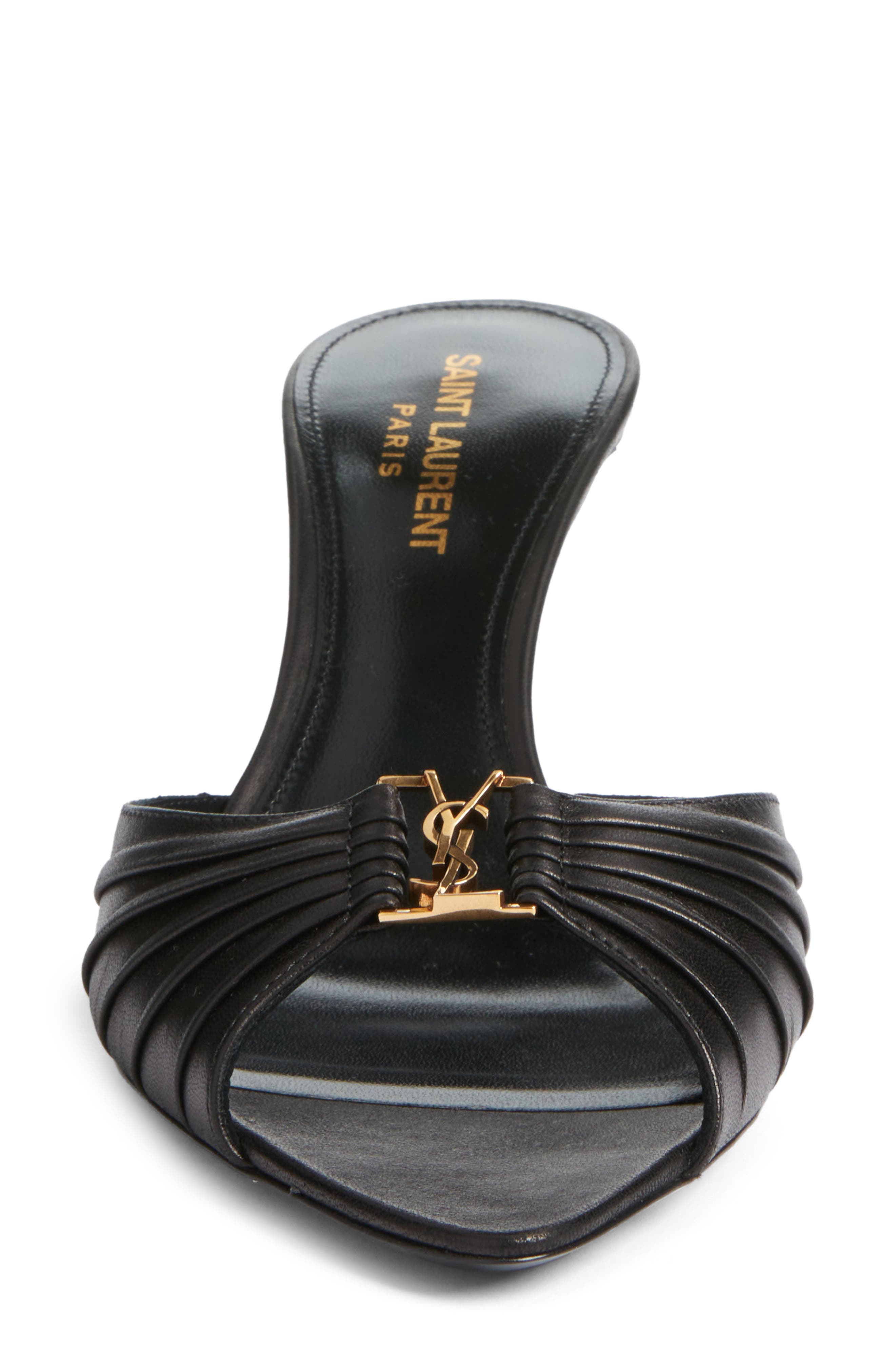 Saint Laurent Babylone Sandal, Alternate, color, Black