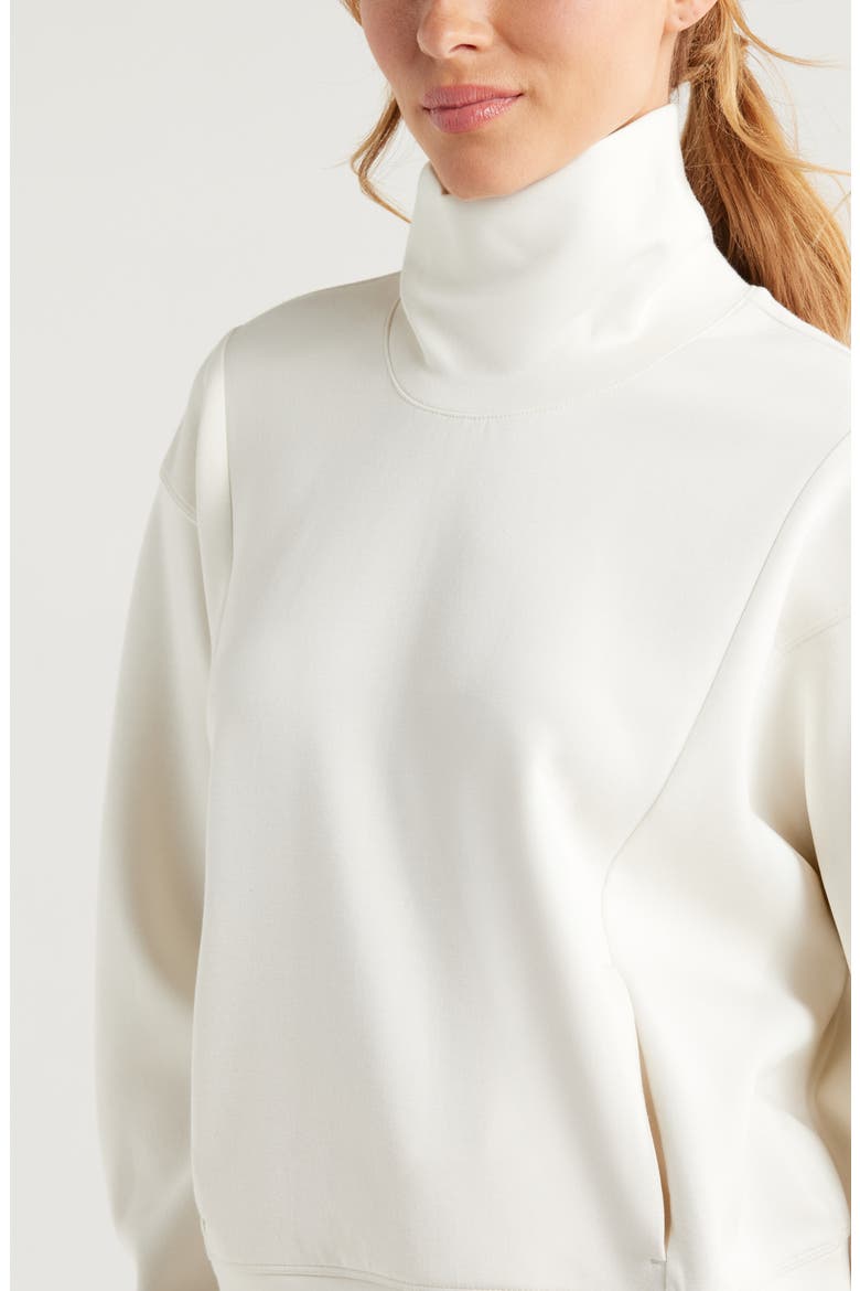Luxe Funnel Neck Top, Alternate, color, IVORY EGRET