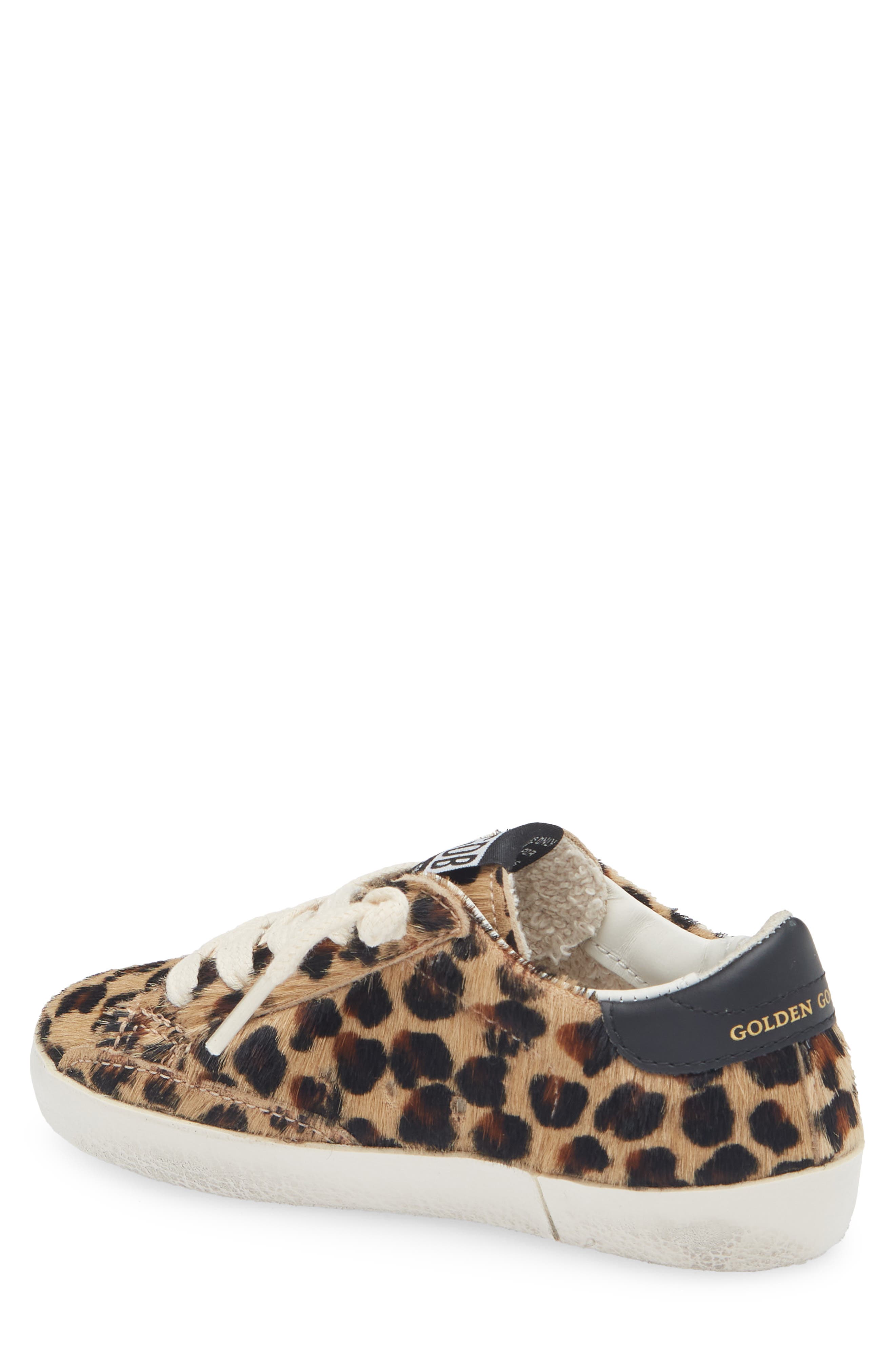 Golden Goose Kids' Super Star Genuine Calf Hair Sneaker, Alternate, color, Black Brown Leo/ Platinum