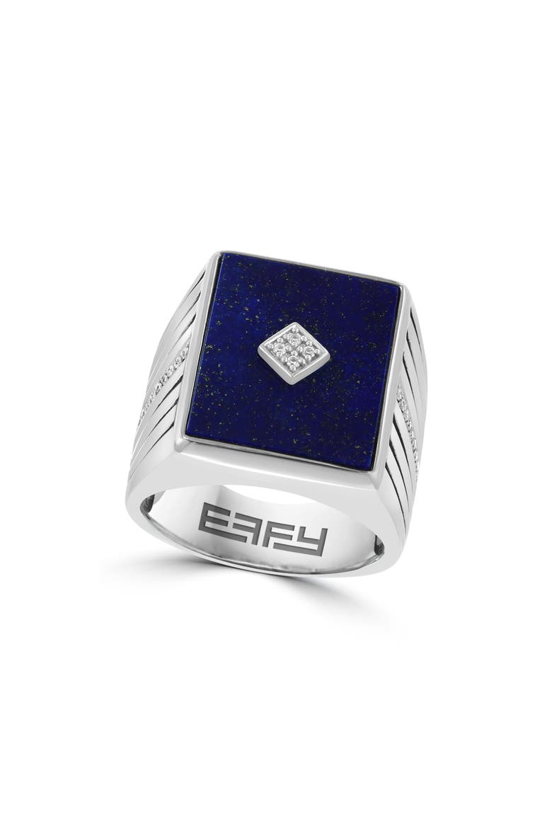Diamond Pavé & Lapis Lazuli Ring, Main, color, BLUE