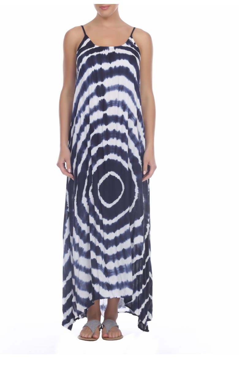BOHO ME Tie Dye Maxi Dress, Main, color, Navy