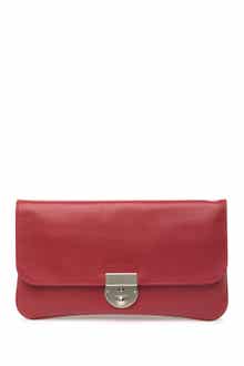 Longchamp Le Foulonne Leather Travel Clutch