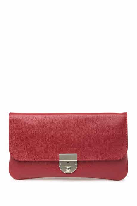 Longchamp Le Foulonne Leather Travel Clutch