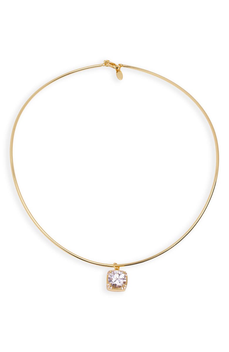 ARGENTO VIVO Bezel Cubic Zirconia Pendant Necklace, Main, color, Gold