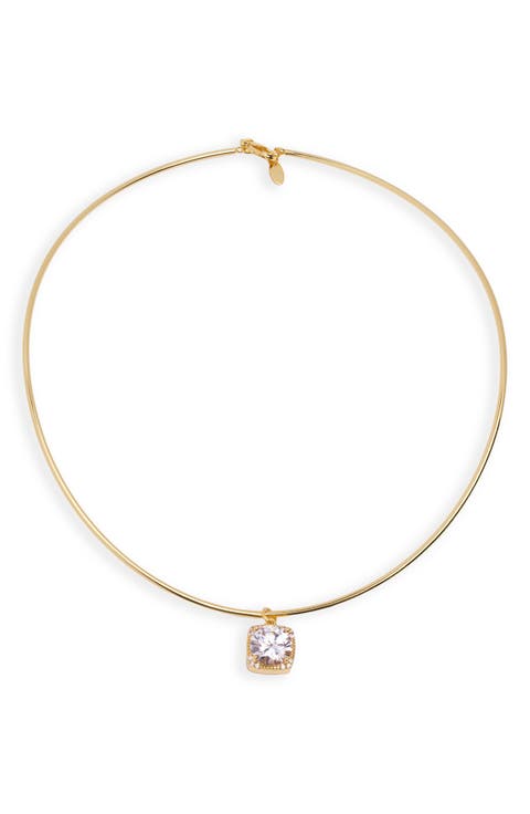 Bezel Cubic Zirconia Pendant Necklace