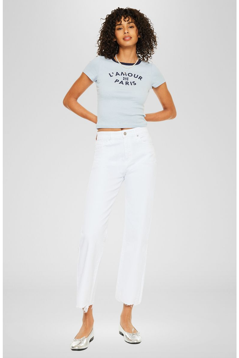 Skyla High Rise Slim Wide Leg Jeans, Alternate, color, White