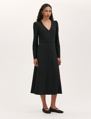 Finery London Seraphina Ponte Jersey V Neck Midi Dress