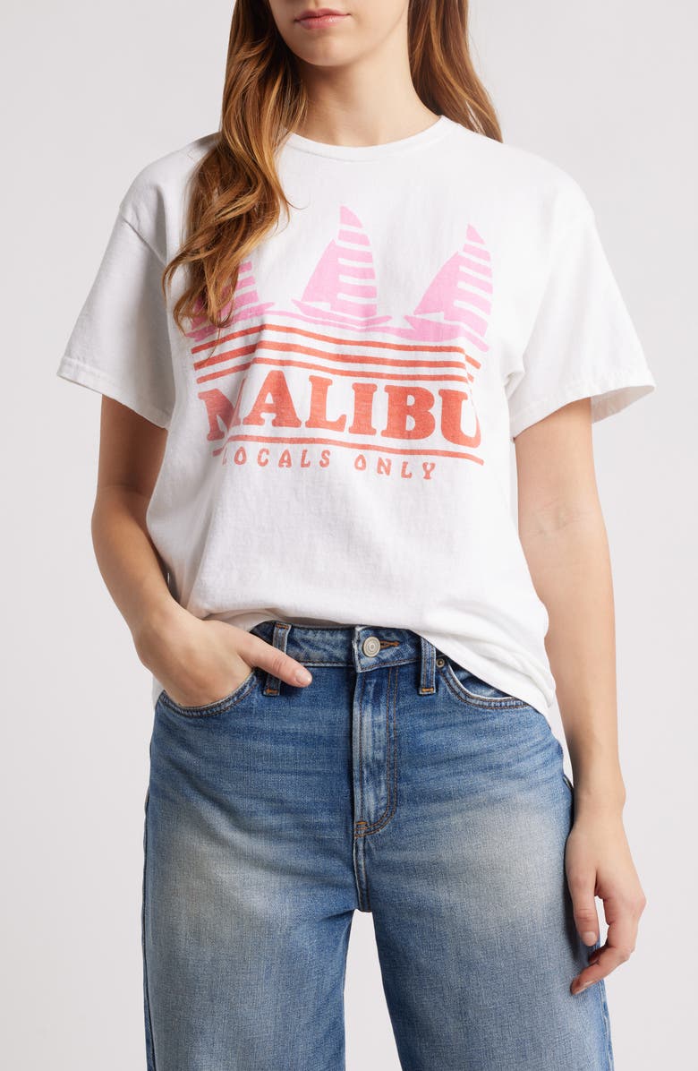 Junk Food Malibu Locals Only Cotton Graphic T-Shirt, Main, color, White