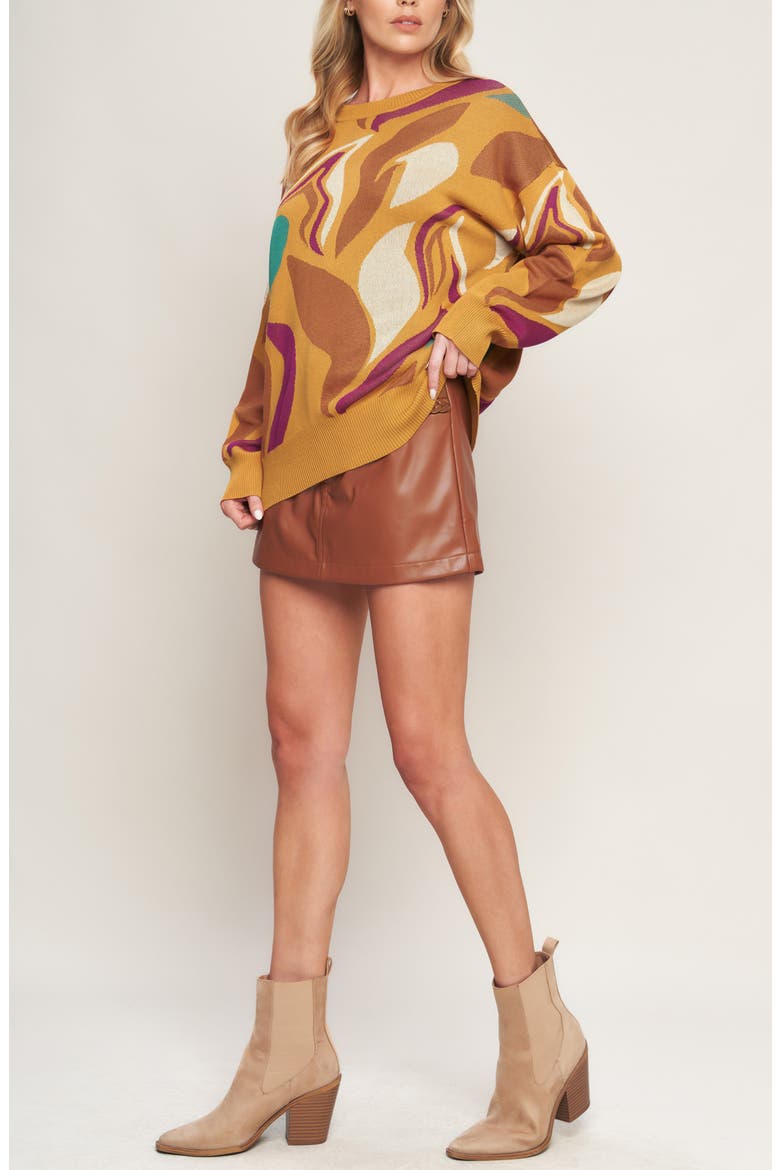 Jacquard Sweater, Alternate, color, MUSTARD