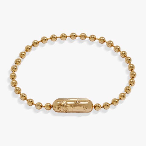 Capricorn Zodiac Barrel Bead Bracelet