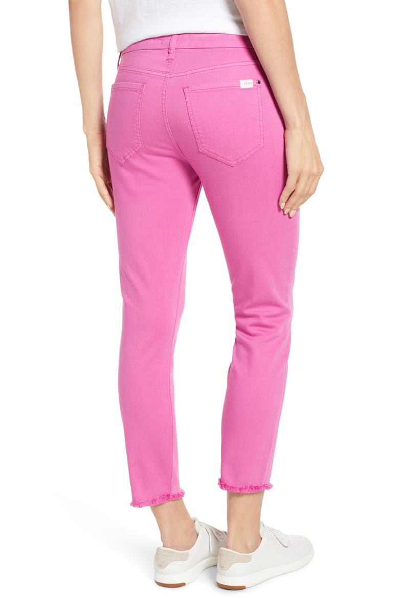 JEN7 Fray Hem Crop Skinny, Alternate, color, FUSCHIA