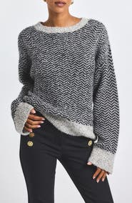 Derek Lam 10 Crosby Astrid Chevron Stripe Sweater