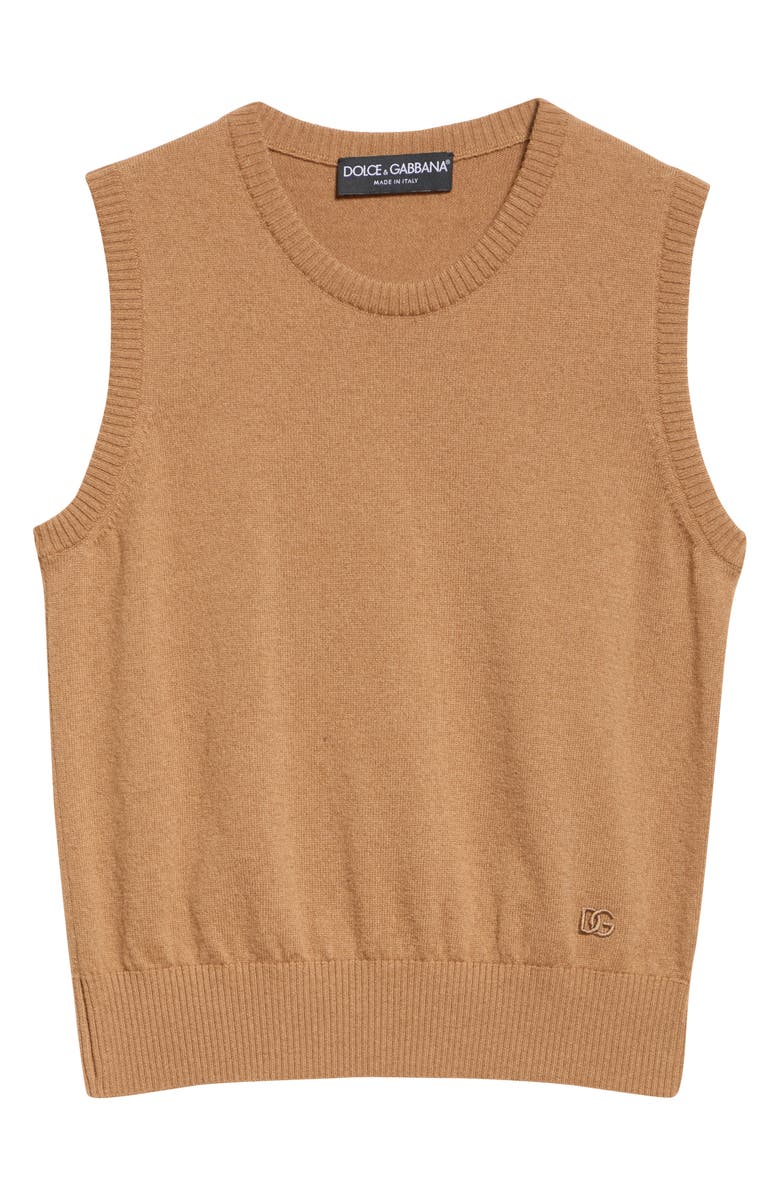 Dolce&Gabbana Cashmere Sweater Vest, Alternate, color, M2186 Marrone Chiaro
