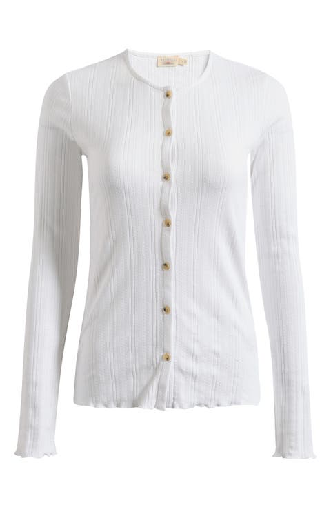 Paradise Organic Cotton Blend Pointelle Cardigan