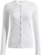 Faherty Paradise Organic Cotton Blend Pointelle Cardigan
