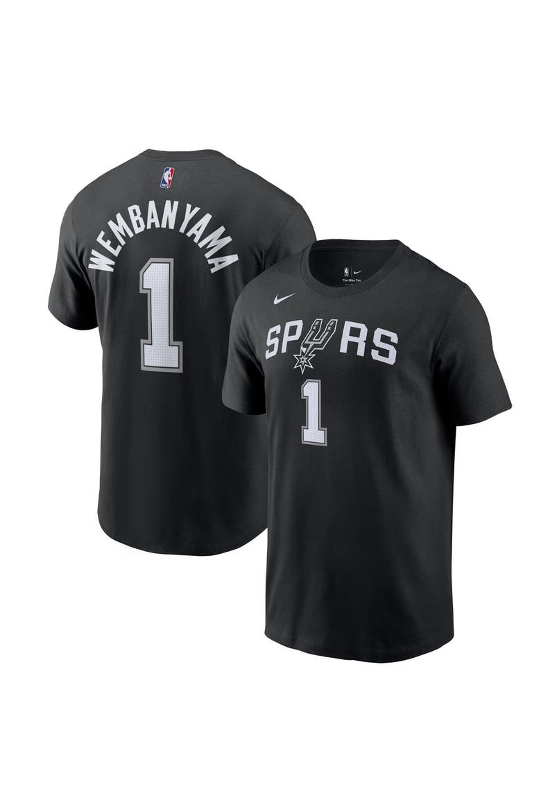 Men's Nike Victor Wembanyama Black San Antonio Spurs Icon 2022/23 Name & Number T-Shirt, Main, color, Black