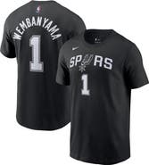 Nike Men's Nike Victor Wembanyama Black San Antonio Spurs Icon 2022/23 Name & Number T-Shirt