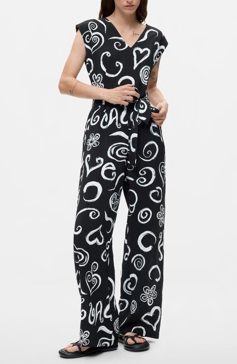 Printed Belted Jumpsuit
