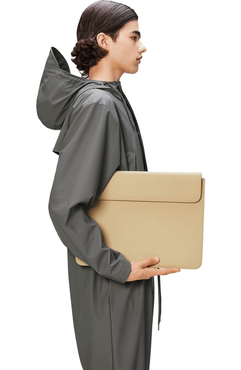 Rains Large Faux Leather Portfolio Laptop Sleeve, Alternate, color,