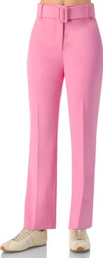 IVONNE Tailored Straight-Leg Pants with Belt