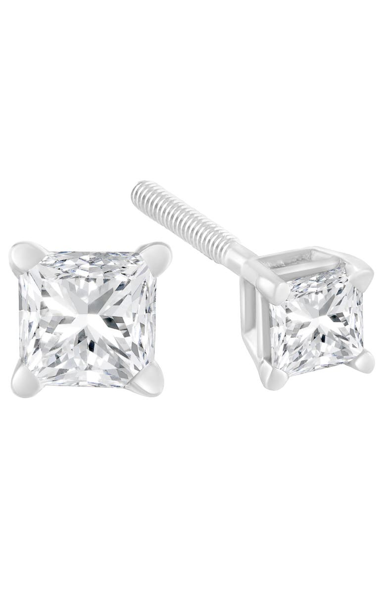 Haus of Brilliance AGS Certified 18K White Gold 1.0 Cttw Diamond Stud Earrings, Alternate, color, White