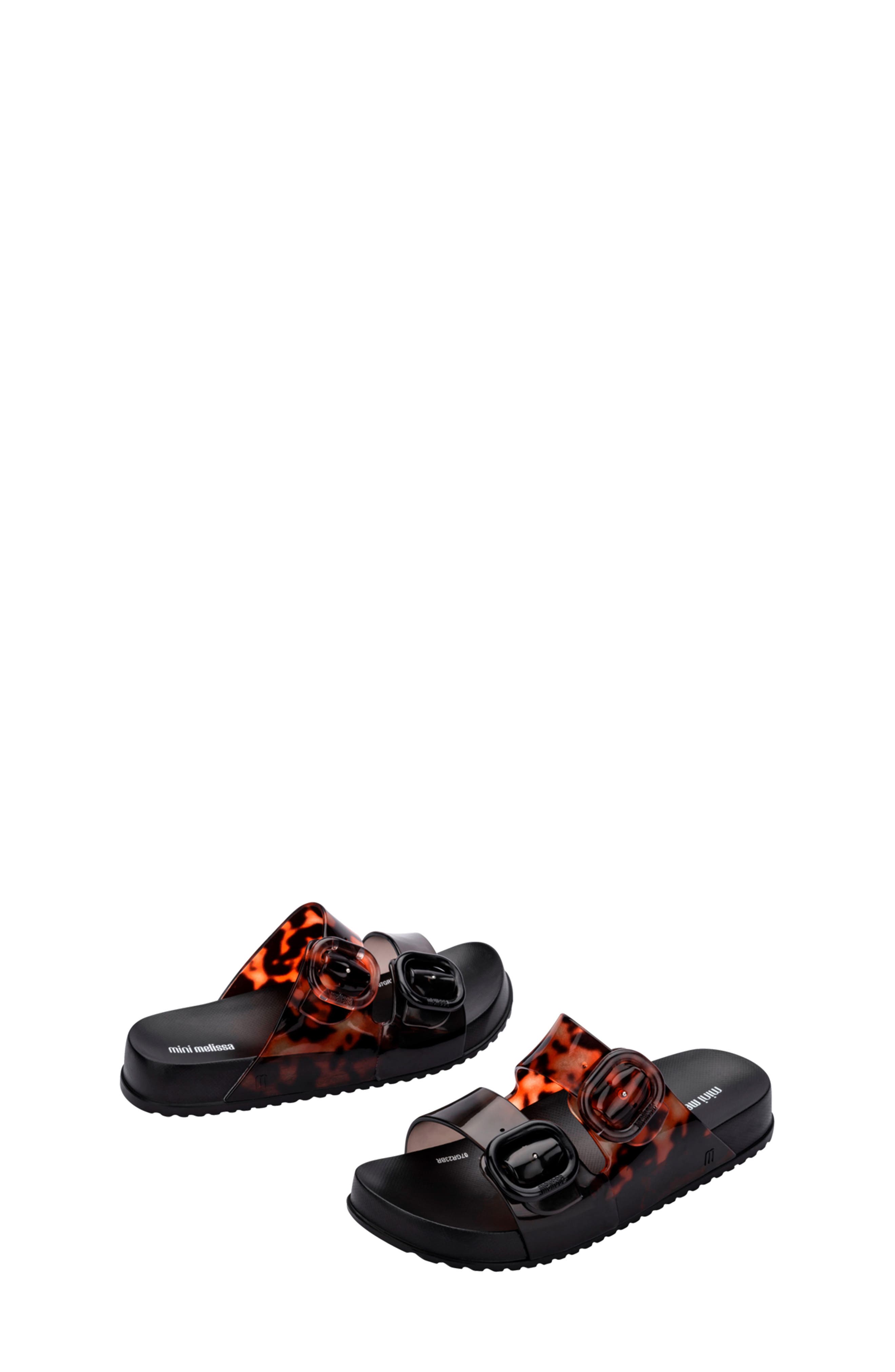 Mini Melissa Kids' Mini Cozy Slide Sandal, Alternate, color, Black