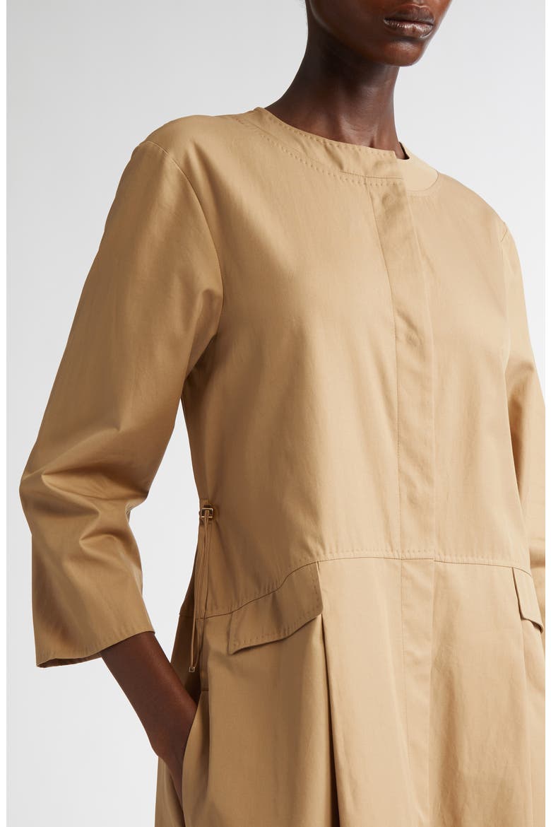 Nora Cotton Twill Dress, Alternate, color, HAZELNUT BROWN